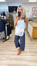 Load image into Gallery viewer, 1.        Chambray Pull On Barrel Leg Jeans
