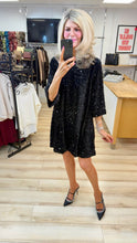 Load image into Gallery viewer, 1.   Bow Back Sequin Swing Dress-Black

