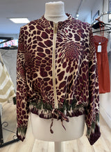 Load image into Gallery viewer, 1.                        Satin Leopard Bomber Jacket-Wine
