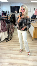 Load image into Gallery viewer, 1.  Chiffon Bardot Bubble Hem Top-Black Animal
