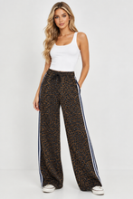 Load image into Gallery viewer, 1.                       Leopard Side Stripe Joggers-White Stripe
