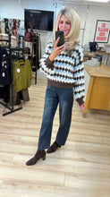 Load image into Gallery viewer, 1.                  Chunky Knit Jumper-Baby Blue/Chocolate/Cream
