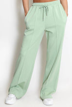 Load image into Gallery viewer, 1.              Wide Leg Front Seam Jogger-Mint
