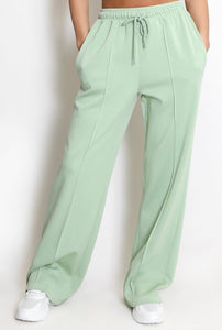 1.              Wide Leg Front Seam Jogger-Mint