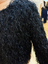 Load image into Gallery viewer, 1.             Tinsel Yarn Sparkle Top-Black
