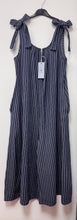 Load image into Gallery viewer, 1.                      Wide Leg Pinstripe Denim Jumpsuit
