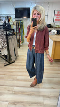 Load image into Gallery viewer, 1.                  Linen Bomber Jacket-Aubergine
