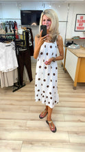 Load image into Gallery viewer, 1. Frill Hem Cami Dress-White/Brown Polka Dots
