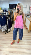 Load image into Gallery viewer, 1.                     Tiered Silk Camisole-Bubblegum Pink
