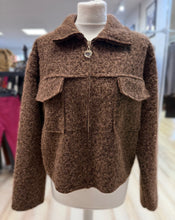 Load image into Gallery viewer, 1.  Wool Blend Zip Up Jacket-Chocolate
