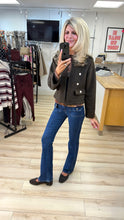 Load image into Gallery viewer, 1.                  Boucle Military Style Jacket-Chocolate

