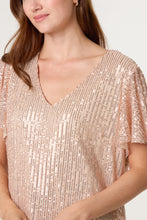 Load image into Gallery viewer, 1.             V-Neck Sequin Top-Gold

