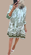 Load image into Gallery viewer, 1. Tropics Smock Dress-White/Khaki
