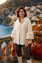 Load image into Gallery viewer, 1. Premium Chenille Fur Trim Swing Jacket-Ivory
