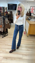 Load image into Gallery viewer, 1.         Military Button Front Stretch Jeans-Dark Denim
