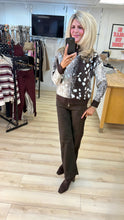 Load image into Gallery viewer, 1.                   Zip Up Soft Knit Deer Print Cardigan
