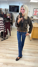 Load image into Gallery viewer, 1.                  Boucle Military Style Jacket-Chocolate

