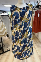 Load image into Gallery viewer, 1.     Floral Ruffle Neck Dress-Blue/Multi
