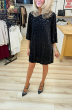 Load image into Gallery viewer, 1.   Bow Back Sequin Swing Dress-Black
