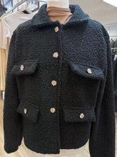 Load image into Gallery viewer, 1.                   Boucle Gold Button Jacket-Black
