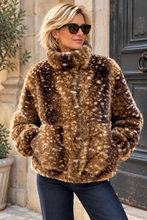 Load image into Gallery viewer, 1.      Luxe Faux Fur Bambi Bomber-Coffee
