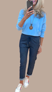 1.             Chambray Denim Magic Pants