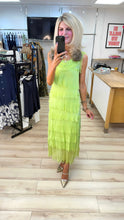 Load image into Gallery viewer, 1.                   Silk Tiered Dress-Lime
