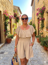 Load image into Gallery viewer, 1.  Bardot Playsuit-Beige
