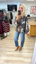 Load image into Gallery viewer, 1.         Oriental Cheetah Blouse-Chocolate
