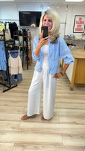 Load image into Gallery viewer, 1.                  Shirred Waist Wide Leg Trousers-White
