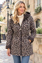 Load image into Gallery viewer, 1.                           Reversible White Leopard Rain Jacket-Chocolate
