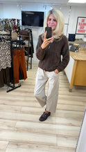 Load image into Gallery viewer, 1.                 Super Soft Eyelash Knit Cardigan-Chocolate
