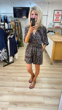 Load image into Gallery viewer, 1.       Bandana Print Cheesecloth Playsuit-Chocolate
