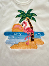 Load image into Gallery viewer, 1.                         Flamingo Embroidered Ribbed Vest Top
