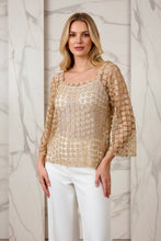 Load image into Gallery viewer, 1.                           Shimmer Flower Layering Top-Gold
