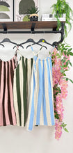 Load image into Gallery viewer, 1.                 Striped Pillow Cotton Cheesecloth Cami Sun Dress-Baby Blue/Cream
