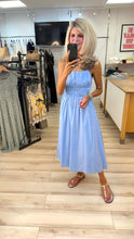 Load image into Gallery viewer, 1.    Ruched Strappy Dress-Blue
