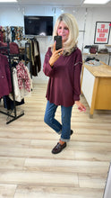 Load image into Gallery viewer, 1.       Lightweight Leopard Trim Hoodie-Berry

