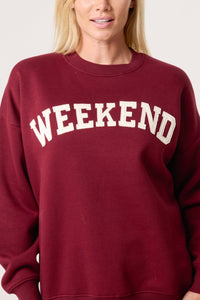 1.  WEEKEND Sweatshirt-Wine