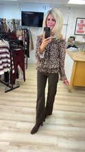 Load image into Gallery viewer, 1.                            Bambi Print Chiffon Blouse-Chocolate
