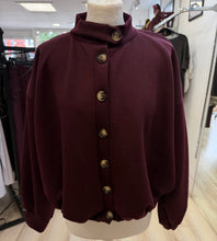 Load image into Gallery viewer, 1.                  Funnel Neck Bubble Hem Bomber-Wine

