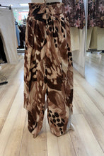 Load image into Gallery viewer, 1.    Shirred Waist Cross Over Leg Trousers-Brown
