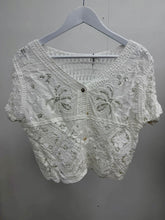 Load image into Gallery viewer, 1.          Embroidered &amp; Sequin Crochet Jacket-White
