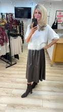 Load image into Gallery viewer, 1.                        Faux Butter Soft Leather Skirt-Chocolate
