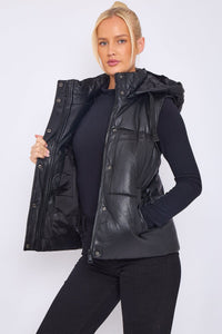 1.    PU Quilted Gilet-Black