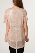 Load image into Gallery viewer, 1.             V-Neck Sequin Top-Gold
