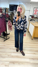 Load image into Gallery viewer, 1.                       Cheetah Print Bomber Jacket-Navy
