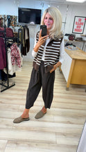 Load image into Gallery viewer, 1.          Striped Knit Waistcoat-Chocolate
