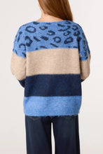 Load image into Gallery viewer, 1.          Colour Block Striped Jumper-Blues/Animal

