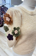 Load image into Gallery viewer, 1.                    3D Flowers Appliqué Jumper-Beige
